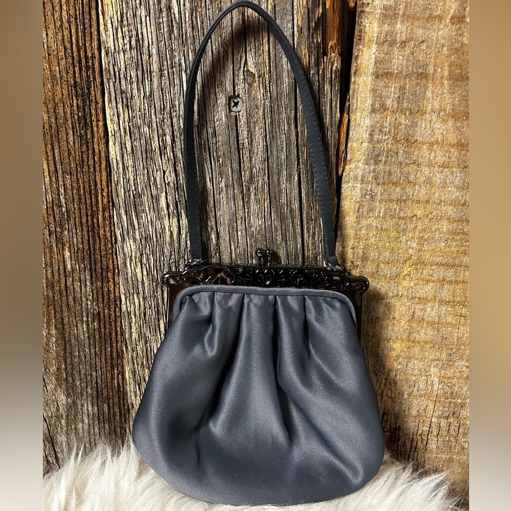 BECHAMEL GUNMETAL AND SATIN SPECIAL OCCASION BAG